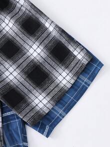 SHEIN 4pcs Tween Boy Plaid Pattern Round Neck Short Sleeve Shorts Loose Casual Pajama Set, Buy 1 Get 1 Free Super Value,Kids - Multicolor - View 7