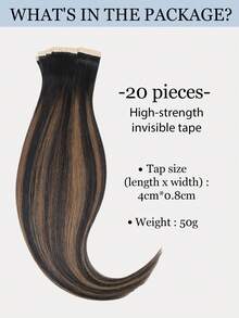 9AM Hair 20片装直发接发片，100%真人发，14-24英寸，50克/包，沙龙级自然高品质真发，丝滑无痕，PU胶带粘贴，适合冬季、圣诞节、万圣节、秋季等场合，女士适用。 - S1B/6/1B - 查看 4