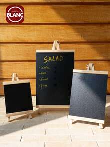 Madebyblanc 1set Home Office Wooden Bracketed Small Chalkboard Milk Tea Shop Restaurant Creative Display Sign Bar Supermarket Price Signs Small Chalkboard Frame Chalkboard With Easel, Perfect Gift For Christmas, New Year And Birthday - Multicolor - View 1