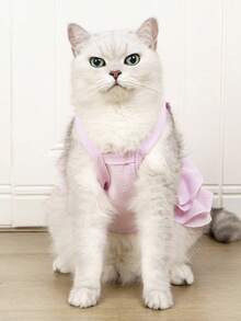 PETSIN 1 件涤纶蓝天白云吊带公主裙，淑女风连衣裙，时尚可爱芭蕾舞风格吊带裙，适合猫狗穿着，室内外均可穿着。 - 彩色 - 查看 11