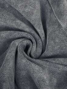 SHEIN EZwear Autumn/Winter Casual Distressed Washed Grey High Waist Wide Leg Sweatpants Sweat Pants For Woman Grey Sweatpants Women Grey Pants - Grey - View 7