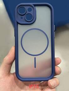 Funda de teléfono con protección de cámara translúcida mate, carga inalámbrica magnética compatible con iPhone 17 ProMax, 17Pro, 17Air, 17, 16, 15, 14, 13, 12, 11 Pro Max, cubierta trasera blindada - Azul - Ver 9