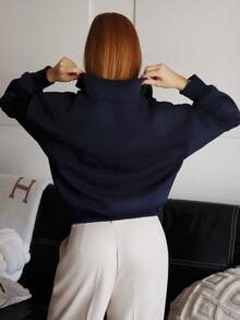 SILVIA DI SANTO Damen Loose Zip-Up Hoodie - marineblau - Übersicht 2