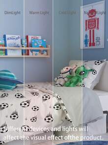 SHEIN Kids Soft Duvet Cover Set With Lovely Football Pattern - Best Luxury 2/3 Pieces Quilt Comforter Cover Bedding Set - Includes 1 Duvet Cover And 1/2 Pillowcases - Cheap And High Quality For Twin King Single Queen Double Full Sizes Love Valentine - Multicolor - View 12