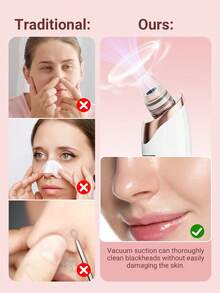 Teckwe Blackhead Remover Pore Vacuum,Facial Pore Cleaner, 5 Suction Power Blackhead Remover Pore Vacuum, USB Rechargeable Facial Pore Cleaner Kit, Multifunctional Cleaning Instructment