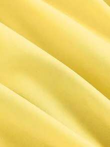 SHEIN MOD Große Größen Damen Schwarzer Rüschen-Saum Rock, Vintage Schwarzer Lagen-Rock - Gelb - Übersicht 3