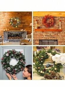 2 Stück Weihnachtskranz, Holzkranz Rahmen für Basteleien, Dicke Holzkranz Ringe mit vorgefertigten Löchern, unfertige Blumen Hoop Ringe für DIY Weihnachten, Hochzeit, Feiertage, Kranz, Wand, Heim Handwerk Dekoration, Heim Dekoration, Weihnachtsdekorationen, Raumdekoration