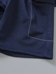 Young Boy's Casual Elastic Waist Shorts With Pockets, Summer