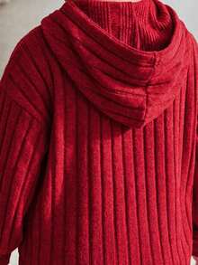 SHEIN Baby Girl Loose Casual Hooded Pullover Sweatshirt & Pants Set