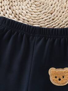 SHEIN Playful Pals 男婴三件套：衬衫、针织背心和休闲裤，英伦风，秋冬季