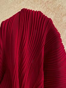 Soleia Bộ đồ liền thân hở lưng dệt kim họa tiết màu trắng dành cho nữ có viền tròn trang trí, thanh lịch cho Halloween, Giáng sinh, kỳ nghỉ, gợi cảm - Màu Đỏ Sâu - Xem 7