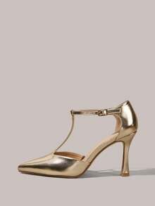 CUCCOO SZL Women's Elegant Pointed Toe Pumps For Commuting - Gold - View 7