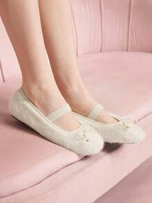 CUCCOO DOLLMOD French Flat-Bottomed Gentle Fairy Ballet Shoes Women's New Summer Evening Breeze Temperament Bow Beanie Shoes - Beige - View 10
