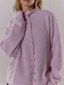 MUSERA 高领蓬松针织长袖开衫，优雅可爱性感街头风，适合夜间外出、冬季晚宴派对等场合。 - 紫丁香色 - 查看 6