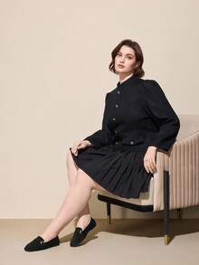 CUCCOO CURVES 女士百搭时尚宽楦平底鞋，适合日常穿着 - 黑色 - 查看 6