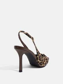 CUCCOO SZL Women's Fashionable Elegant Leopard Print Pointed Toe Pumps, Suitable For Party And Commute - Brown - View 4