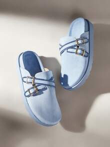 Solecia 女士休闲搭扣穆勒鞋 - 淺藍色 - 查看 2