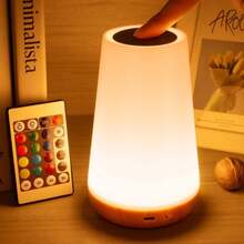 Đèn ngủ LED, điều khiển cảm ứng, độ sáng có thể điều chỉnh, sạc lại bằng cổng Type-C, có điều khiển từ xa, đèn ngủ trẻ em, 13 màu, 3 chế độ, đèn bàn không dây có hẹn giờ, dùng cho phòng ngủ và phòng khách - Một cỡ - Xem 7