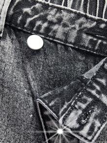 SHEIN ChillGRL Tween GirlsGrey Fashionable Casual Rhinestone Embellished Loose Wide-Leg Washed Denim Jeans - Light Grey - View 7