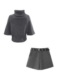 Chiquease 女士秋冬新款设计感高端休闲优雅百搭显瘦焕颜复古时尚麻花针织蝙蝠袖毛衣