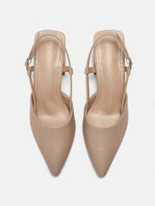 CUCCOO CURVES Zapatos de tacón de punta versátiles y de ajuste ancho para mujer - Albaricoque - Ver 10