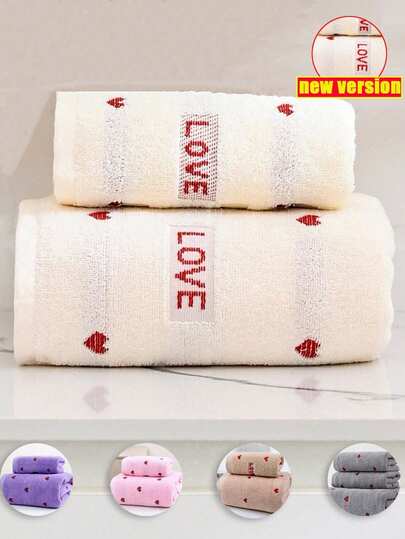 Regalo del Día de San Valentín: Toalla/Toalla de baño con bordado de corazón rojo LOVE, Toalla de pareja adulta/Toalla de baño, Regalo personalizado del Día de San Valentín, Toalla de piscina al aire libre, Uso diario en el hogar, Suave, Absorbente, Sin pelusa, Toalla de champú, Toalla de cabeza, Toalla de mano, Toalla facial, Toalla de baño (1 toalla), o Toalla de baño (1 toalla de baño), o Un conjunto de toallas y toallas de baño.