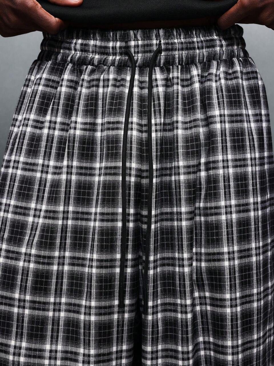 PLAYBOY X SUMWON Wide Leg Plaid Check Trousers Casual Relaxed Fit Full Length Pants Winter Fall Comfort Style