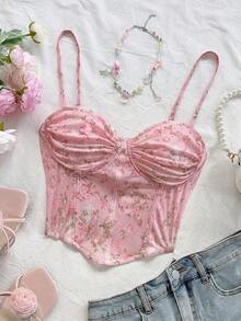 Soleia Áo hai dây lưới họa tiết hoa cổ điển lãng mạn cỡ lớn dành cho nữ, thích hợp cho kỳ nghỉ, hẹn hò, tiệc trà chiều, du lịch, lễ hội âm nhạc, phong cách Boho, mùa xuân/hè, lễ hội hóa trang. Mùa hè, kỳ nghỉ dành cho nữ, ngày lễ cho nữ, đi biển cho nữ, lễ hội hóa trang. - Màu Hồng baby - Xem 6