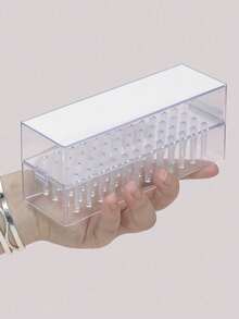 48holes Nail Drill Bits Storage Box Empty Clear Box Nail Drill Display Stand Manicure Accessoy Tools - Clear - View 2