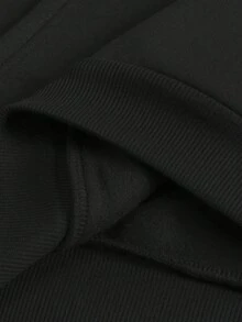 Sudadera con Capucha para Hombre - Negra, Estampado Virgen María con Letras, Corte Oversize - Negro - Ver 6