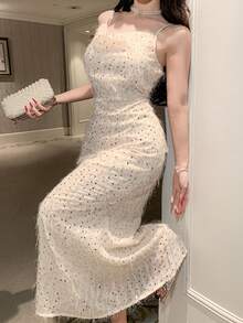 Women Midi Dresses - Apricot - View 5