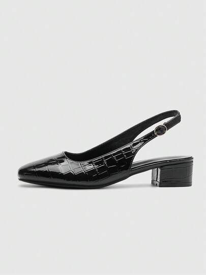 Sleekvia Women's Buckle Design Fashion Casual High Heel Shoes For Daily Wear