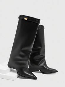 Daringsoles Giày bốt cao gót mũi nhọn thời trang nữ, đa năng, thích hợp mang hàng ngày. - Rỉ Nâu - Xem 6