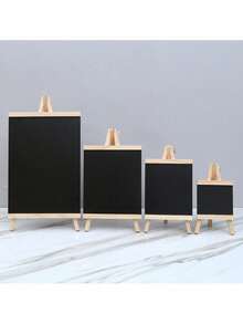 Madebyblanc 1set Home Office Wooden Bracketed Small Chalkboard Milk Tea Shop Restaurant Creative Display Sign Bar Supermarket Price Signs Small Chalkboard Frame Chalkboard With Easel, Perfect Gift For Christmas, New Year And Birthday - Multicolor - View 3