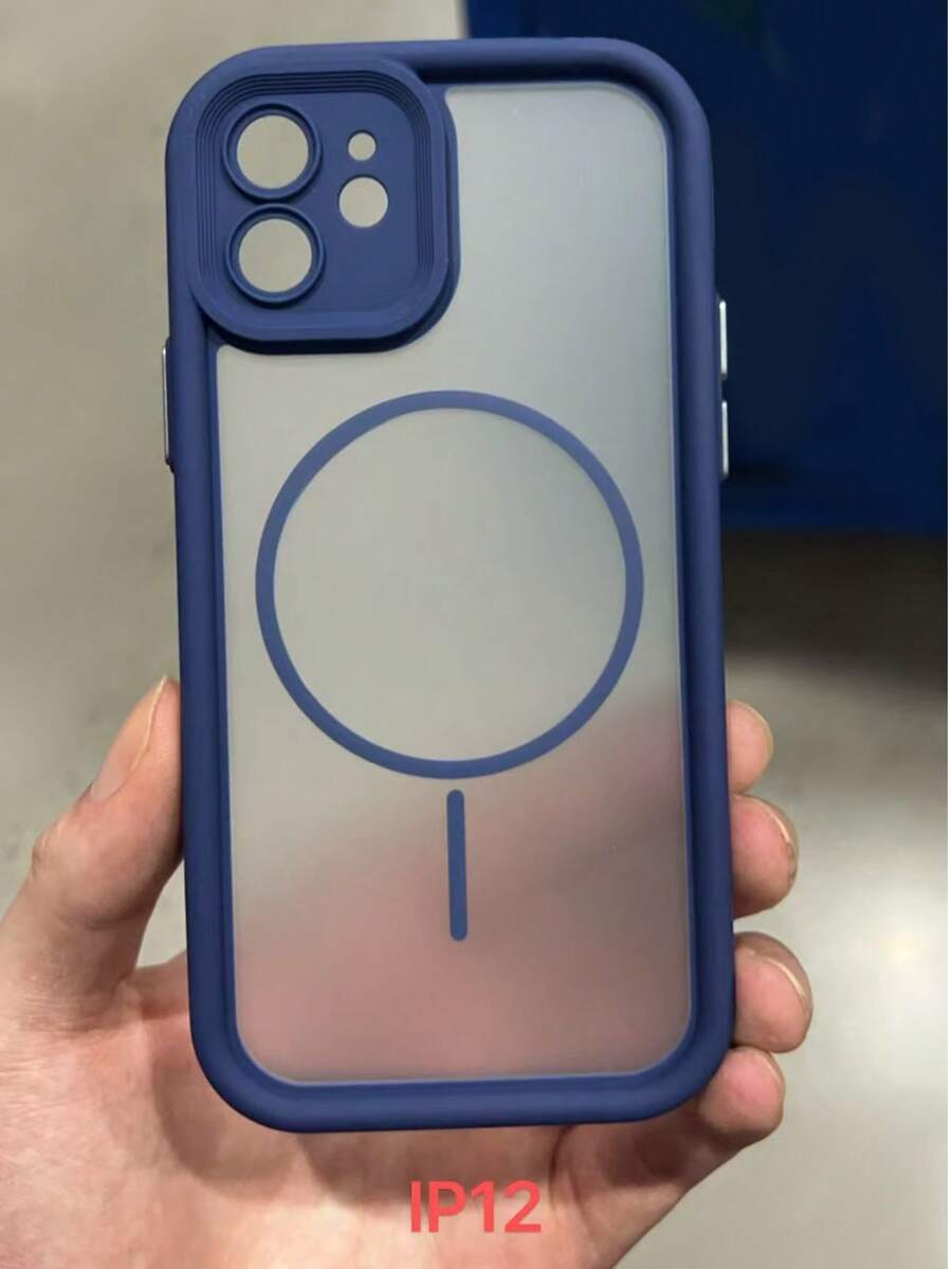 Funda de teléfono con protección de cámara translúcida mate, carga inalámbrica magnética compatible con iPhone 17 ProMax, 17Pro, 17Air, 17, 16, 15, 14, 13, 12, 11 Pro Max, cubierta trasera blindada - Azul - Ver 1