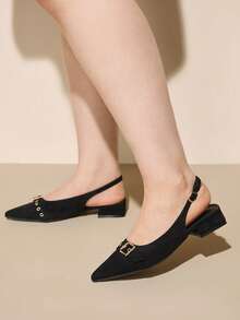 CUCCOO CURVES Zapatos planos versátiles y de ajuste ancho para mujer - Negro - Ver 5