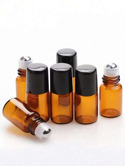 5pcs, Amber Roller Bottle Empty Roll On Essential Oil Bottle Perfume Sample Dispenser Bottle Light-Proof Roller-Ball Bottle Refillable Essential Oils Perfume Storage Bottles With Roller Ball Travel Essentials Empty Refillable Roll On Glass Bottles Roll On Perfume, Living Room Home Bedroom Bathroom House Decor, Travel Stuff, Wedding, Party, Birthday, Gifts For Men Mom Dad Friends, New Years, Funny Gift