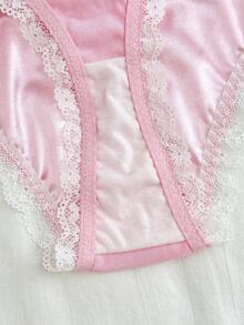 PetitDoll Ensemble 4 pièces grande taille sexy et romantique : top en satin avec bordure en dentelle, culotte, ceinture de taille, anneau de jambe - Multicolore - Voir 8