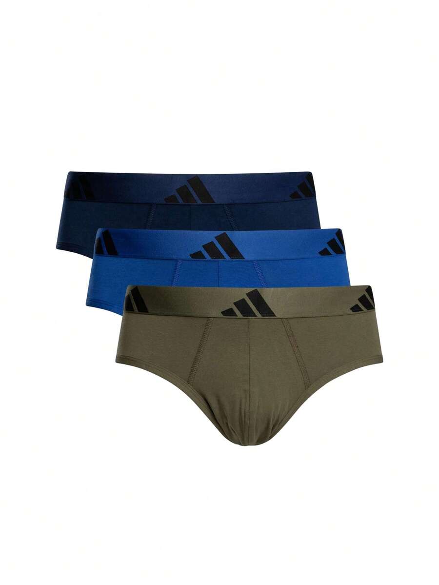 Adidas 3 طقم ملابس داخلية رياضية للرجال - الأزرق - مشاهدة 1