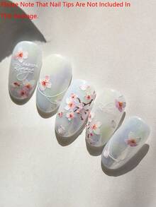 精致蝴蝶翅膀美甲贴纸 - 自粘式，无香型，适用于手脚装饰，设计优雅，易于粘贴，是秋冬季DIY美甲的完美之选。 - 粉色 - 查看 6