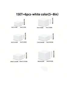 Bộ 3/4/6 giá đỡ thức ăn bằng acrylic màu trắng/trong suốt. Giá đỡ đa năng 5 mặt bằng acrylic với đáy rỗng, thích hợp cho bữa ăn sáng muộn, tiệc buffet, đám cưới và các buổi tiệc. (Vui lòng chọn đúng bộ sản phẩm; sản phẩm có đánh dấu kích thước chi tiết và các bộ sản phẩm có kích thước khác nhau.) - trắng - Xem 15
