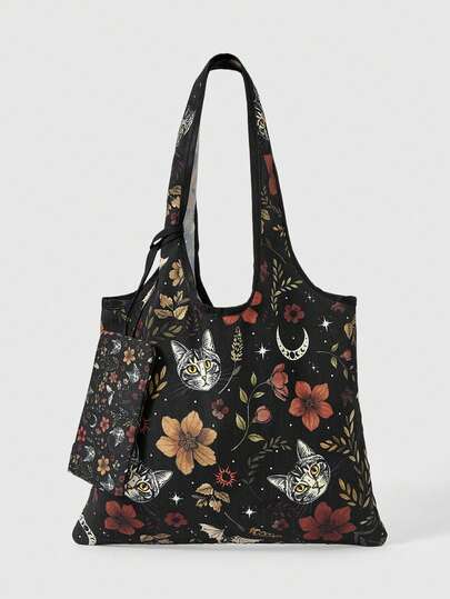 Grunge Punk 1 Stück Shopper mit Münzbeutel, geeignet für Studenten/Einkaufen/Reisen