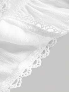 SHEIN X ELOISA & ORSON SHEIN MOD 紙袋腰蕾絲邊荷葉邊短褲