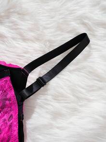 DesireSculpt 2pcs/Set Plus Size Women Lace Solid Minimalist Underwire Adjustable Bras - Multicolor - View 4