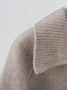 Resyla 女士秋冬新款韩版宽松复古优雅提花针织套头毛衣，百搭又显年轻活力，奢华毛绒纽扣开合针织上衣 - 彩色 - 查看 4