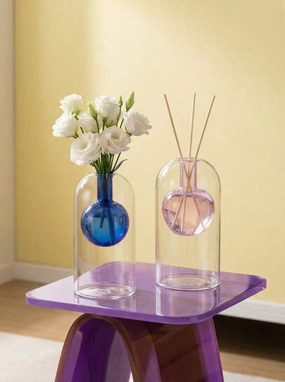 Joivida Ins Style Aroma Bottle Glass Vase - Colorful Mini Flower Bottles For Hydroponic Plants, Multi-Purpose Tabletop Decor & Gift