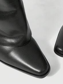 ROMWE Grunge Punk Women's Fashion Commuter Buckle Pointed Toe High Heel Ankle Boots Valentine's Day - Black - View 5