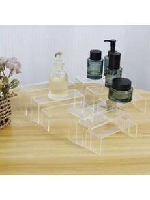3/6Pcs Acrylic Display Stand Multifunctional Transparently Mini Model Storage Rack For Perfume Doll Jewelry Decor Organizer - Clear - View 5