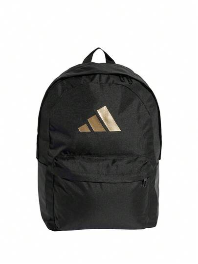 Adidas Classic 3 Bar Logo Women Backpack Black / Gold Metallic