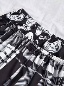 2条装青少年男童经典格子印花睡裤，适合所有季节 - 彩色 - 查看 3